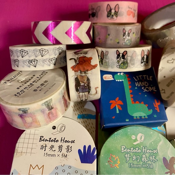 Washi Tape Lot, Set Of 31 Different Washi Tape Rolls, Scrapbooking Crafting Tape - Picture 3 of 10